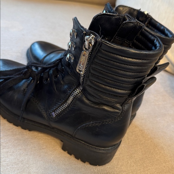 BLONDO Boots Women's Combat Mady Motorcycle Goth Y2K Black - Picture 6 of 10